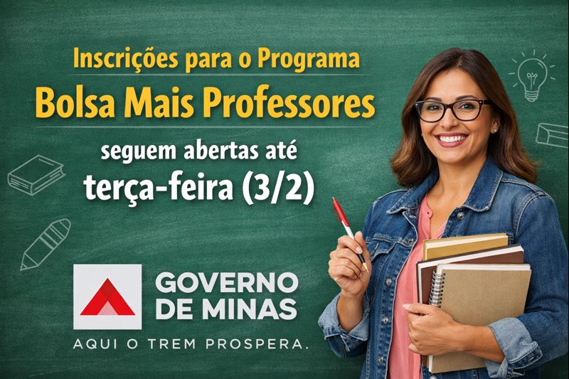 Inscrições para o Programa Bolsa Mais Professores seguem abertas até terça-feira (3/2)
