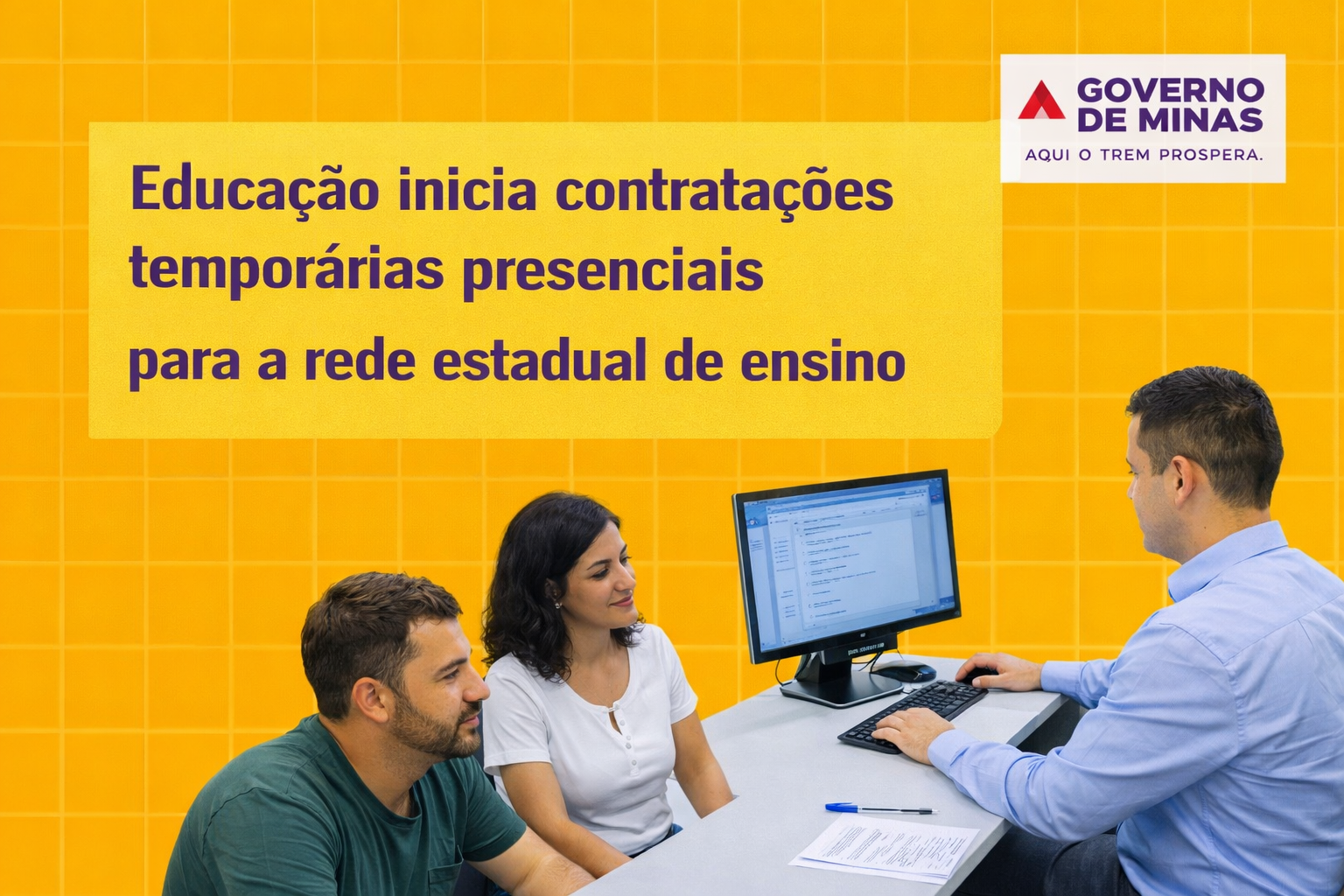 Educação inicia contratações temporárias presenciais para a rede estadual de ensino