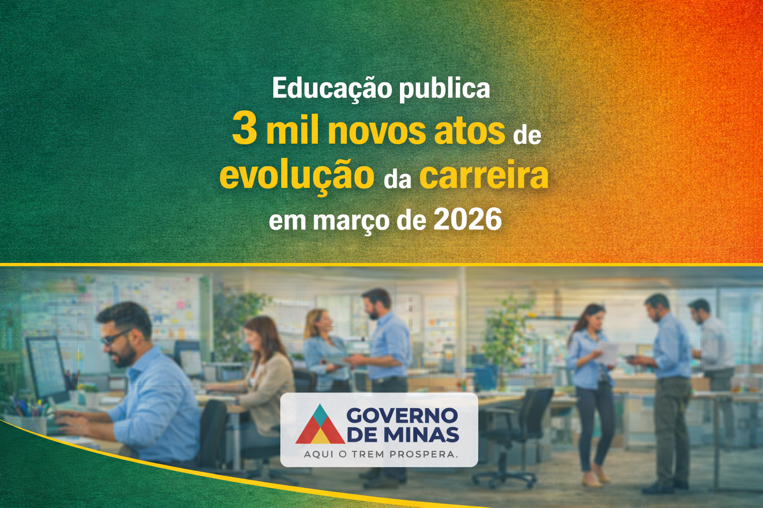 Educação publica 3 mil novos atos de evolução da carreira em março de 2026