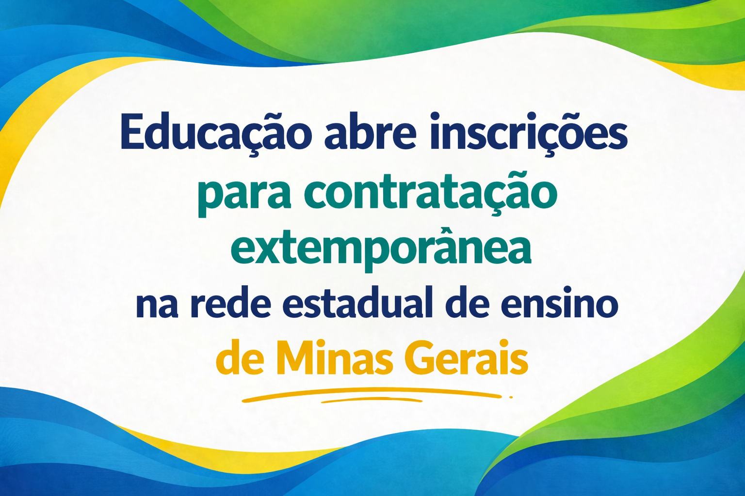Educação abre inscrições para contratação extemporânea na rede estadual de ensino de Minas Gerais