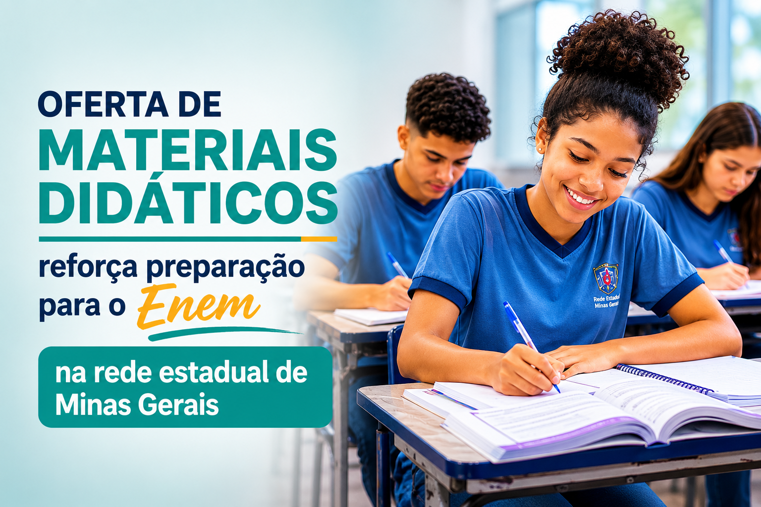 Oferta de materiais didáticos reforça preparação para o Enem na rede estadual de Minas Gerais